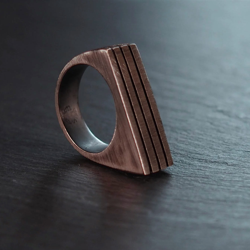 Smith & Poet | Linear Angulo Ring - NASH + BANKS | Night Bronze