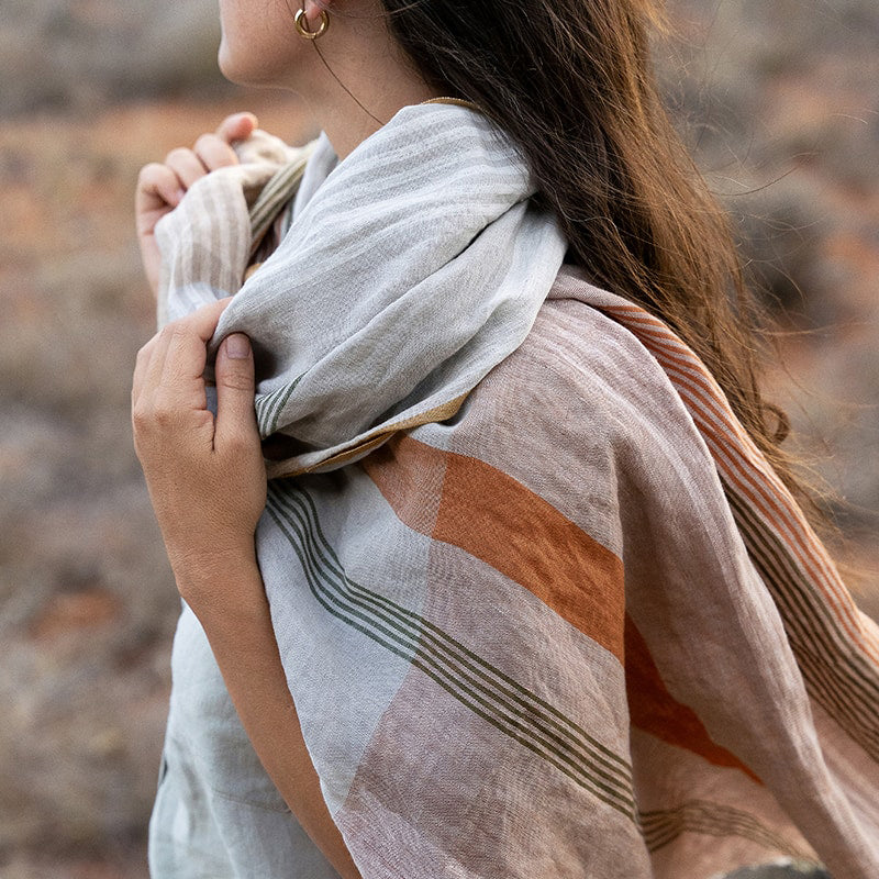 Mungo Textiles | Linen Scarf | Clay