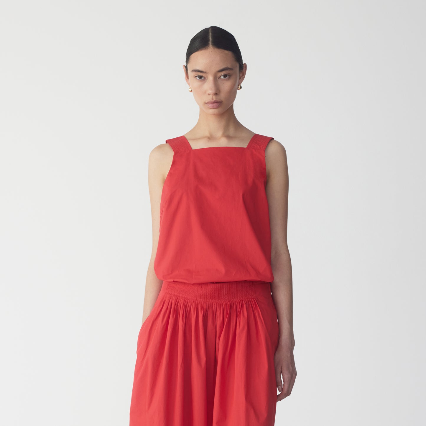 FOEMINA | LOU Top | Tomato Poplin - NASH + BANKS