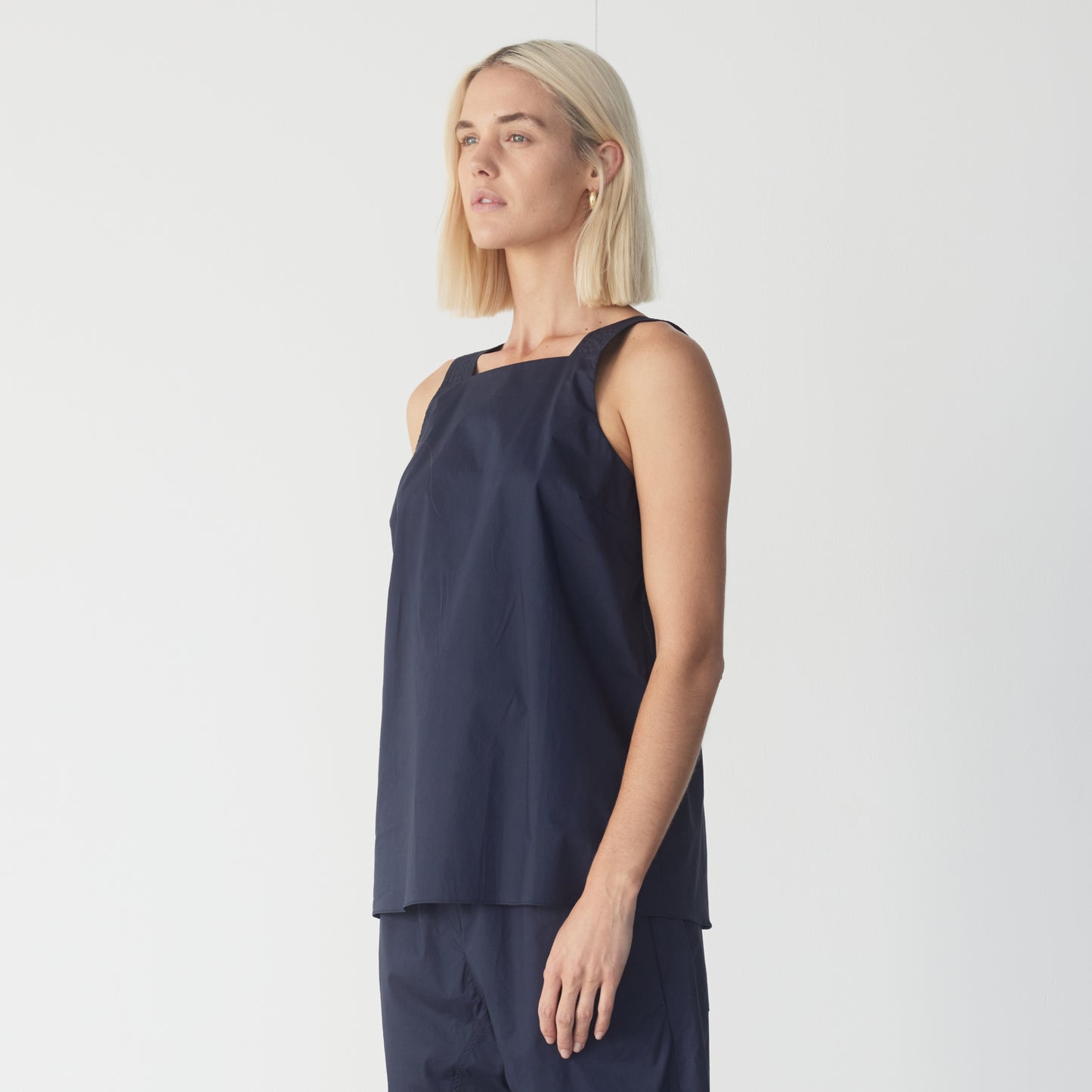 FOEMINA | LOU Top | Navy Poplin - NASH + BANKS