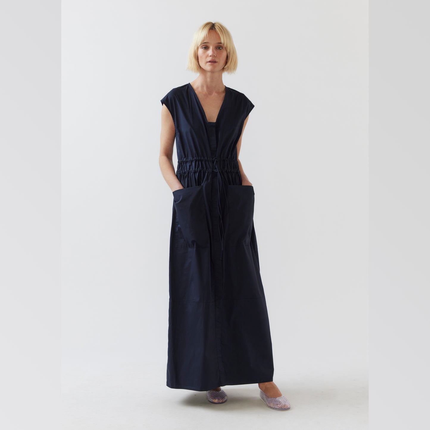 FOEMINA | MEG Dress | Navy Poplin - NASH + BANKS