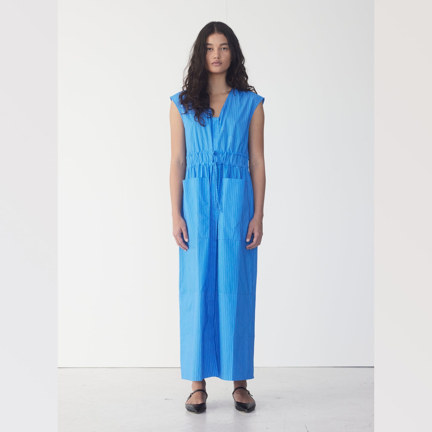 FOEMINA | MEG Dress | French Blue Pinstripe Poplin - NASH + BANKS