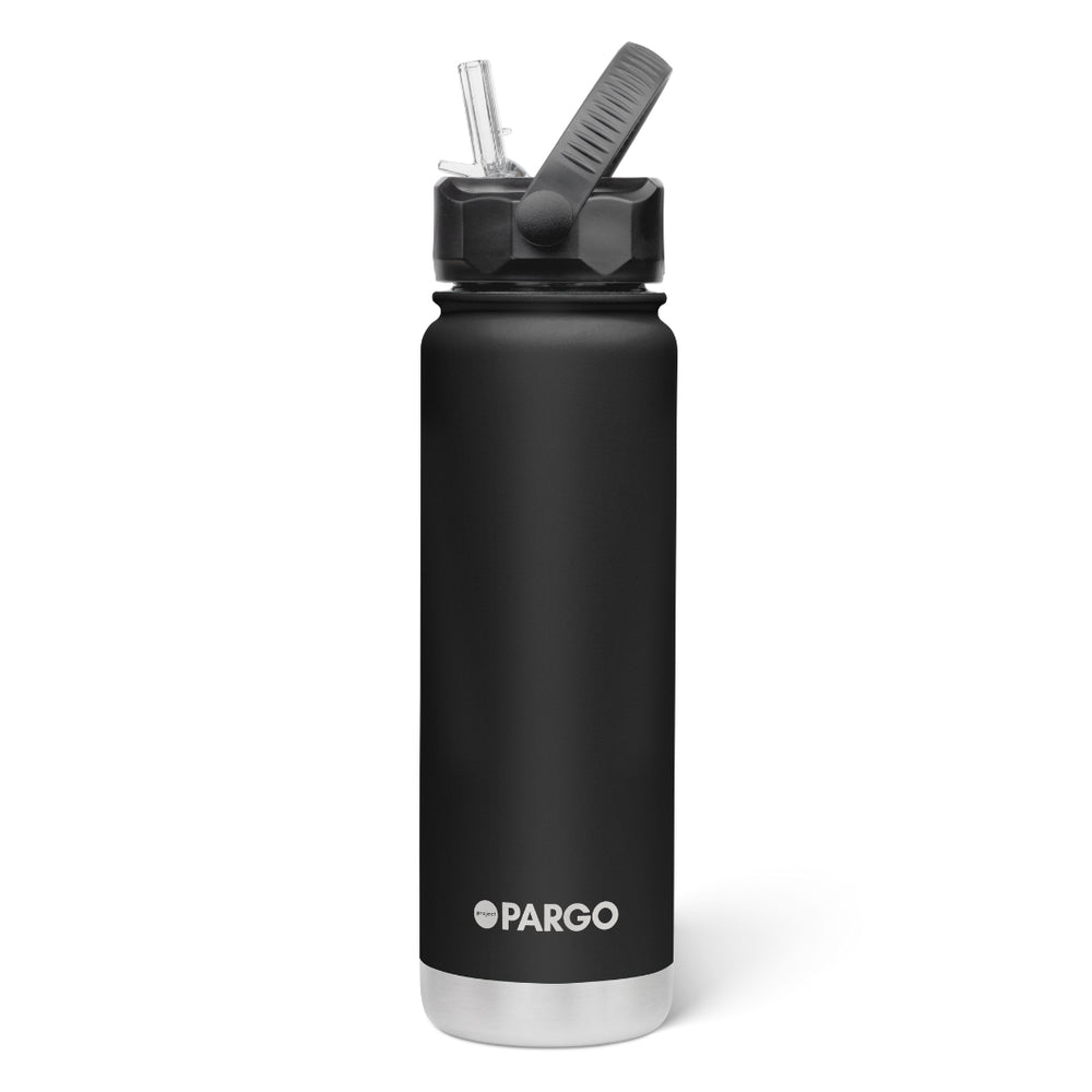 Project PARGO | 750ml Insulated Sports Bottle w/ Straw Lid - NASH + BANKS | MIDNIGHT Black