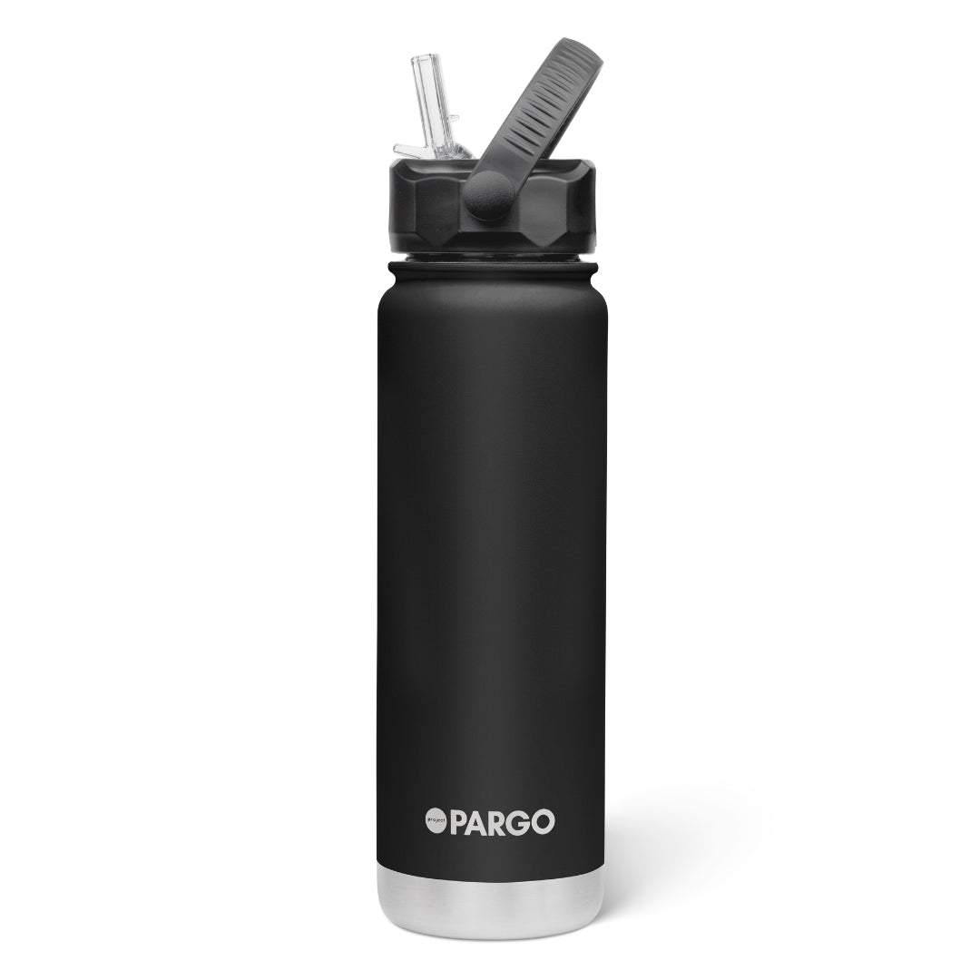 Project PARGO | 750ml Insulated Sports Bottle w/ Straw Lid - NASH + BANKS | MIDNIGHT Black