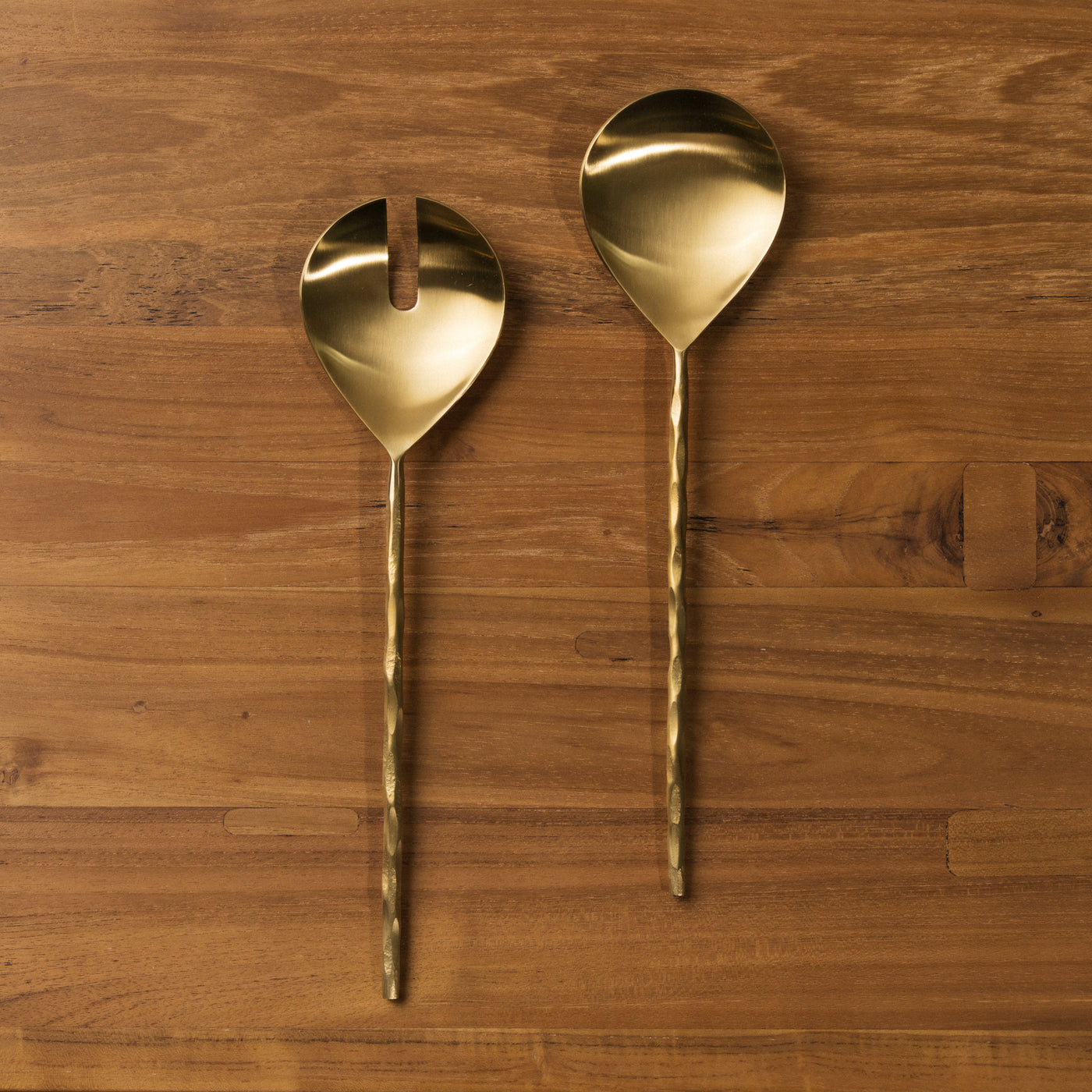 INARTISAN | Mira Textured Brass Salad Servers - NASH + BANKS