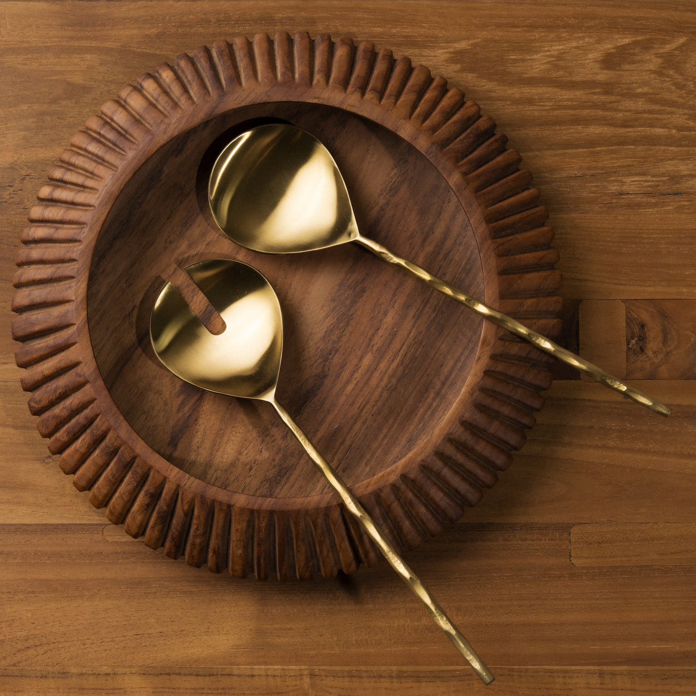 INARTISAN | Mira Textured Brass Salad Servers - NASH + BANKS