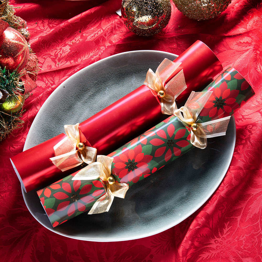 Modern Poinsettia | Christmas Crackers 6pk - NASH + BANKS