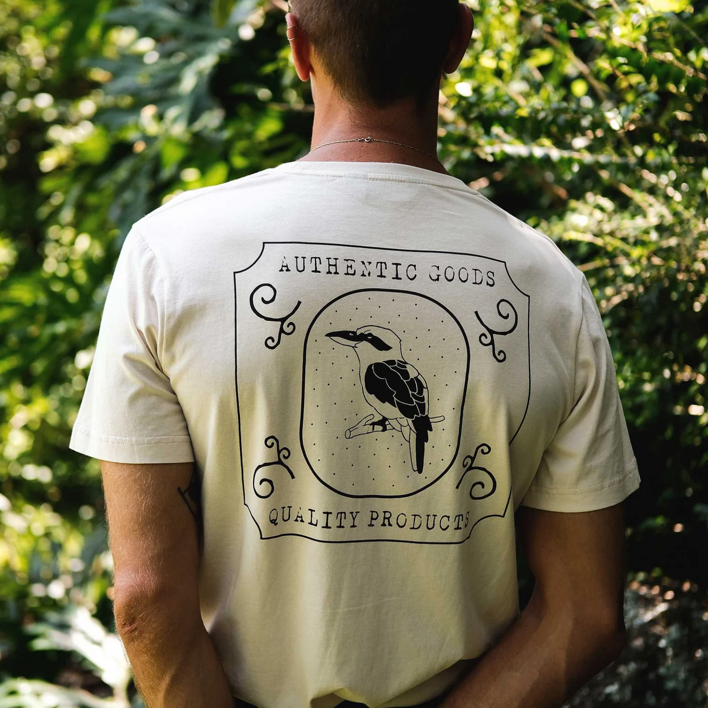 Mr Simple - Reginald Print Tee | Authentic Logo | Natural