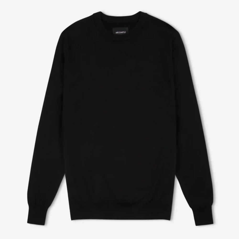 
                  
                    Mr Simple | Everyday Wool Crew Knitted Jumper | Black
                  
                