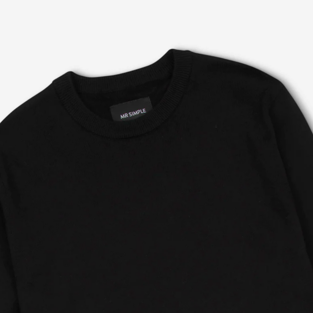 
                  
                    Mr Simple | Everyday Wool Crew Knitted Jumper | Black
                  
                