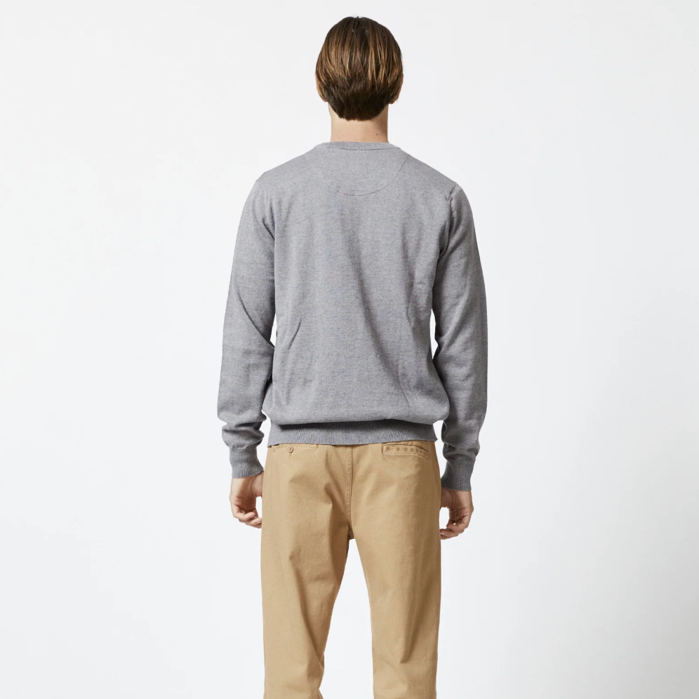 
                  
                    Mr Simple | Everyday Wool Crew Knitted Jumper | Grey Marle 
                  
                