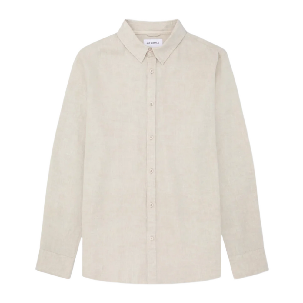 Mr Simple - Linen Long Sleeve Shirt | Natural