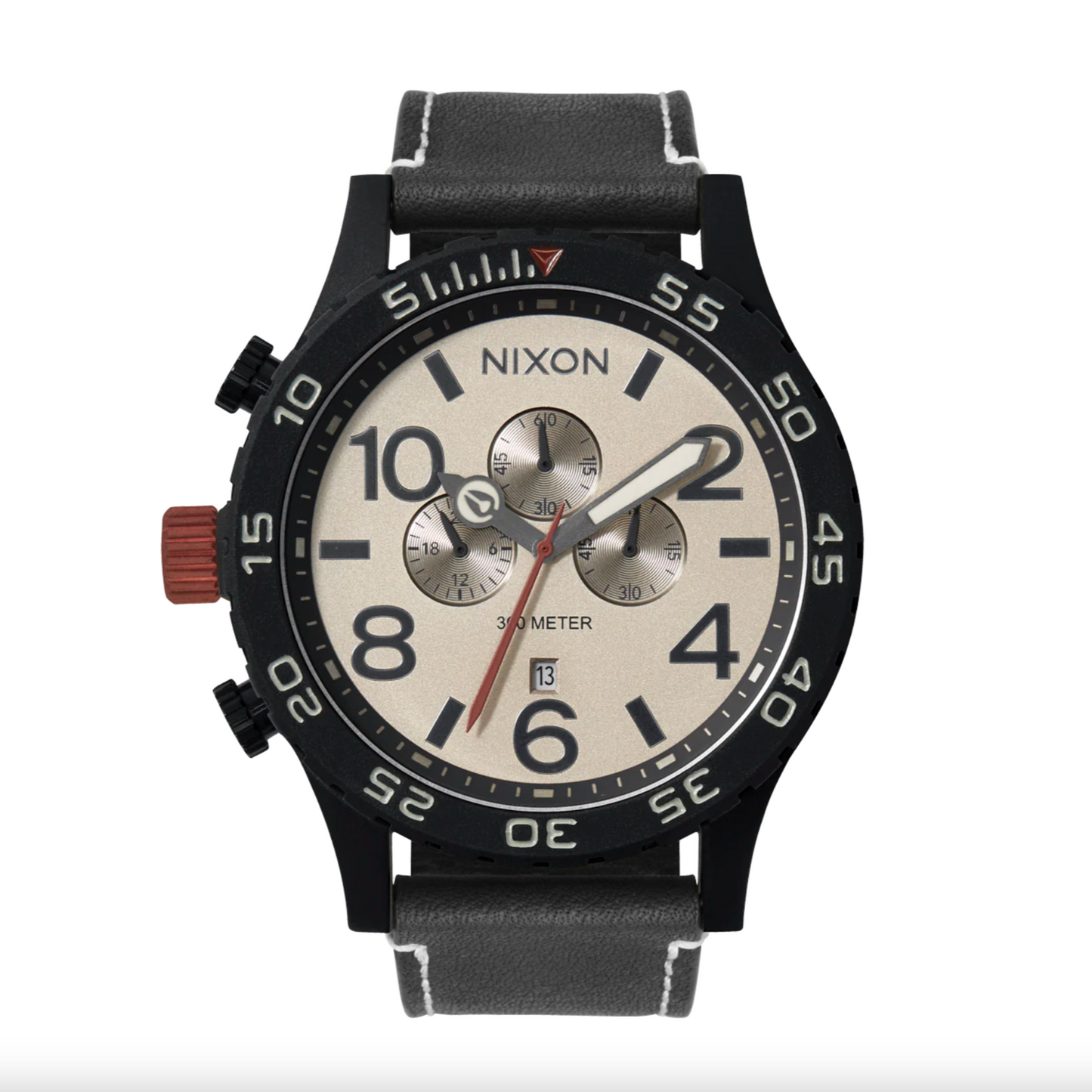 NIXON - 51-30 Chrono Leather | Black / Pumice / Charcoal