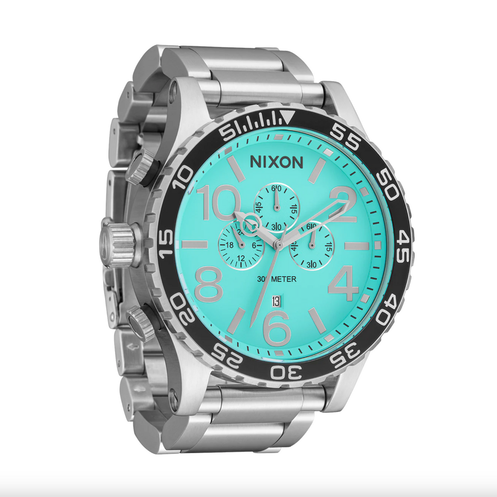 NIXON - 51-30 Chrono | Silver + Turquoise