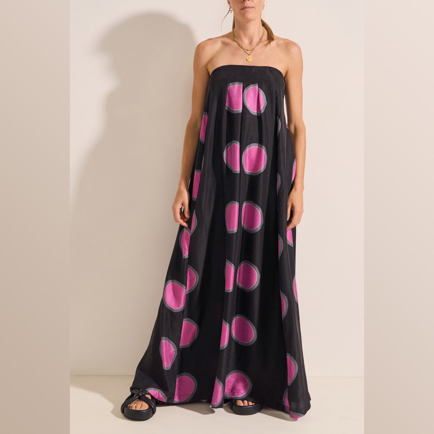 ILIO NEMA | Niobe Hand-Dyed Kusama Dot Silk Dress  - NASH + BANKS