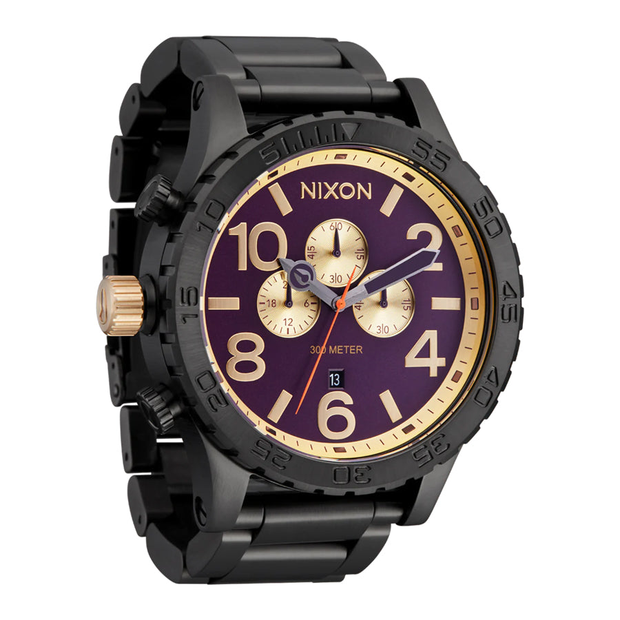 NIXON - 51-30 Chrono | Gunmetal / Blackberry / Gold