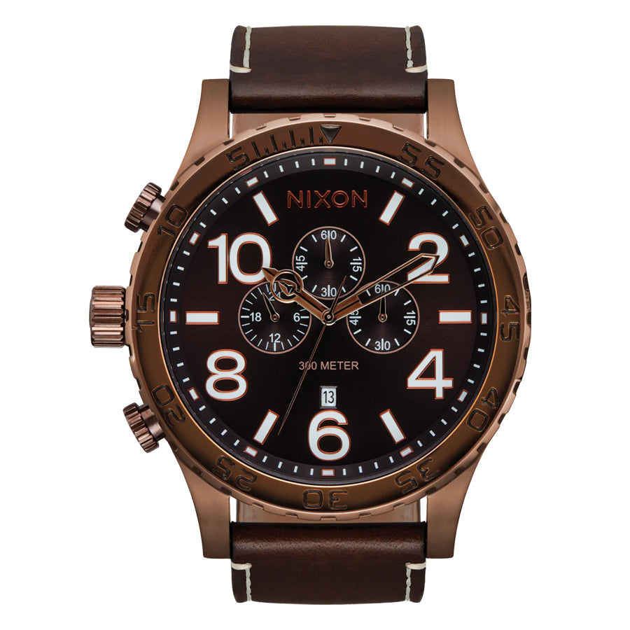 NIXON - 51-30 Chrono Leather | Chocolate / Dark Roast / Brown