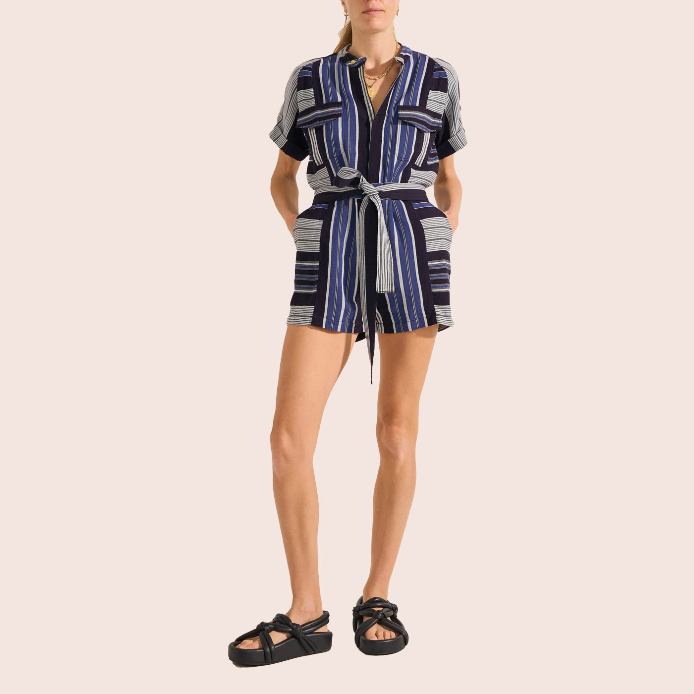 ILIO NEMA | Orpheus Delos Stripe Playsuit