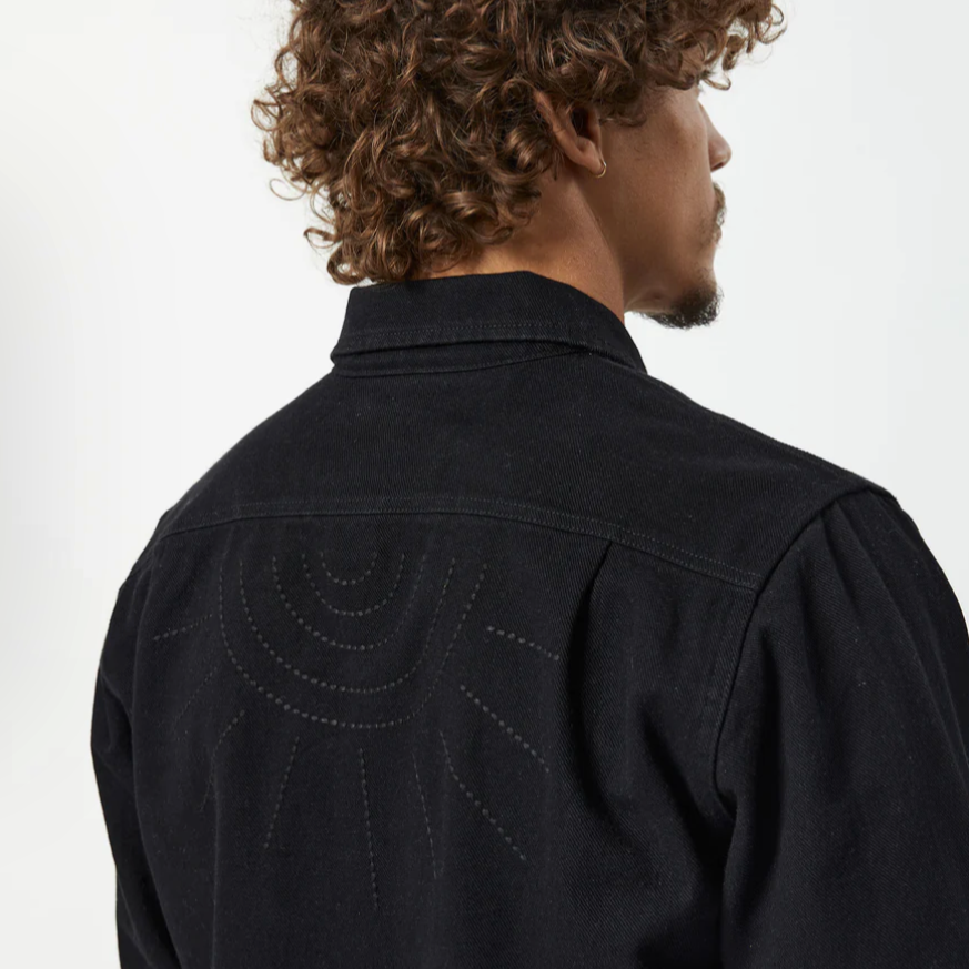 Mr Simple - Overshirt Sun Embroidery | Black