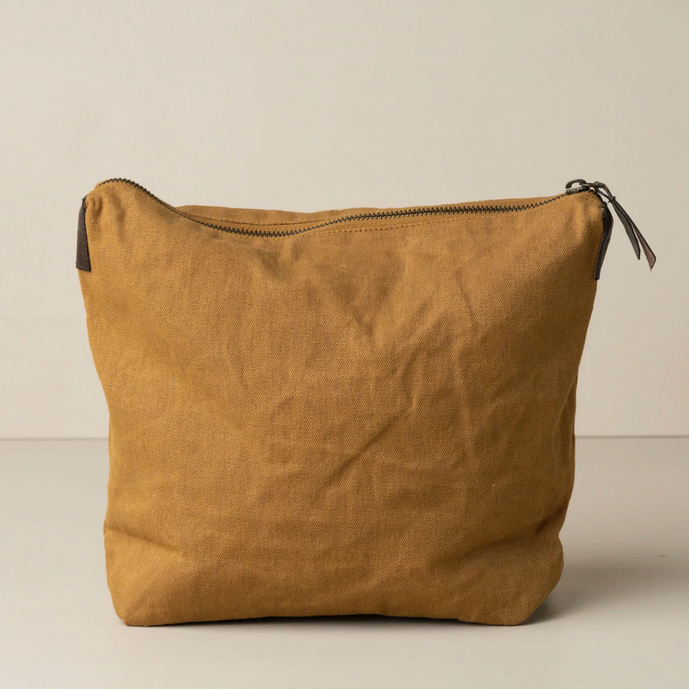 SAARDE | Journey Makeup Canvas Bag | Caramel - NASH + BANKS