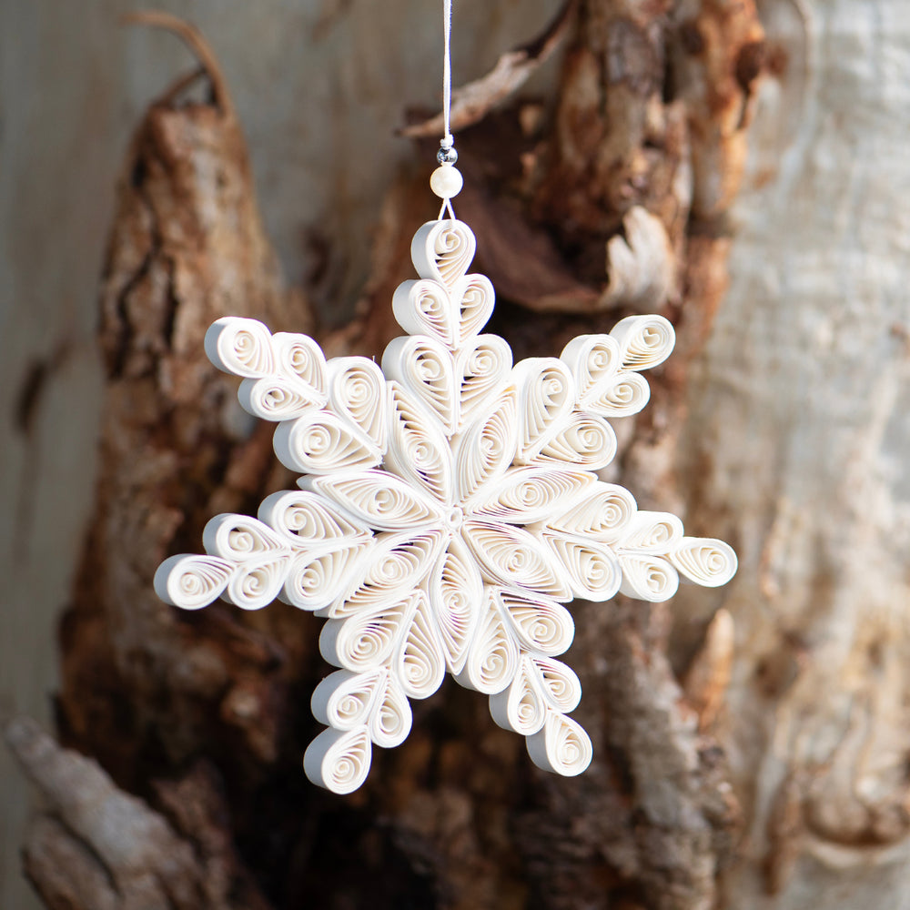 Nordic Rooms | Quilling Snowflake Paper Ornament | Off-white - NASH + BANKS