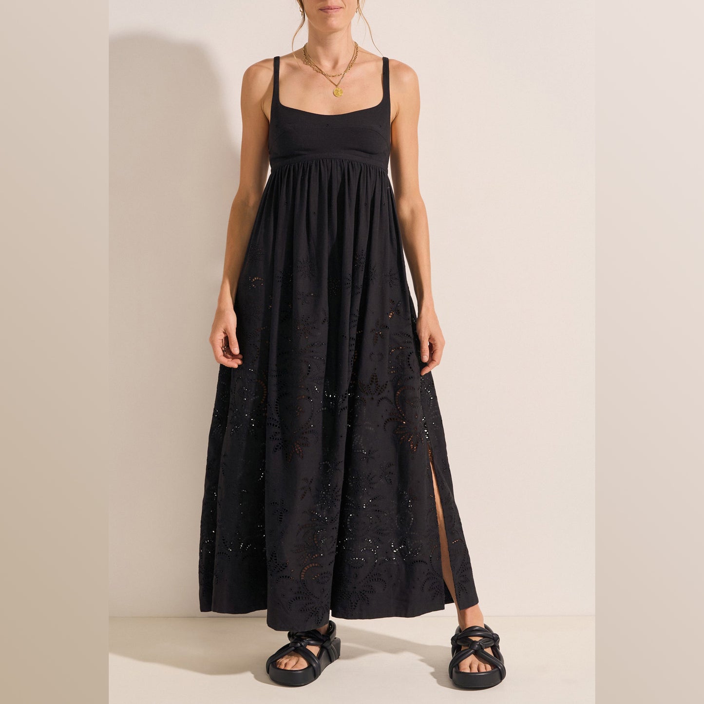 ILIO NEMA | Raven Black Eyelet Linen Dress - NASH + BANKS