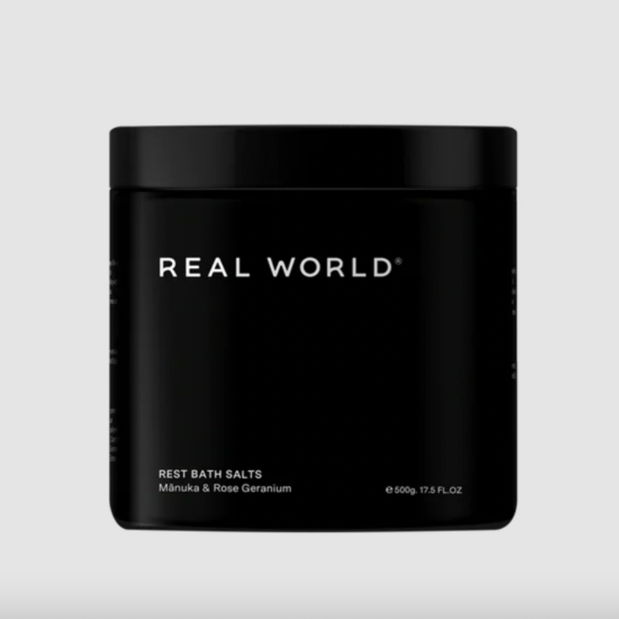 Real World | Rest Bath Salts | Mānuka & Rose Geranium