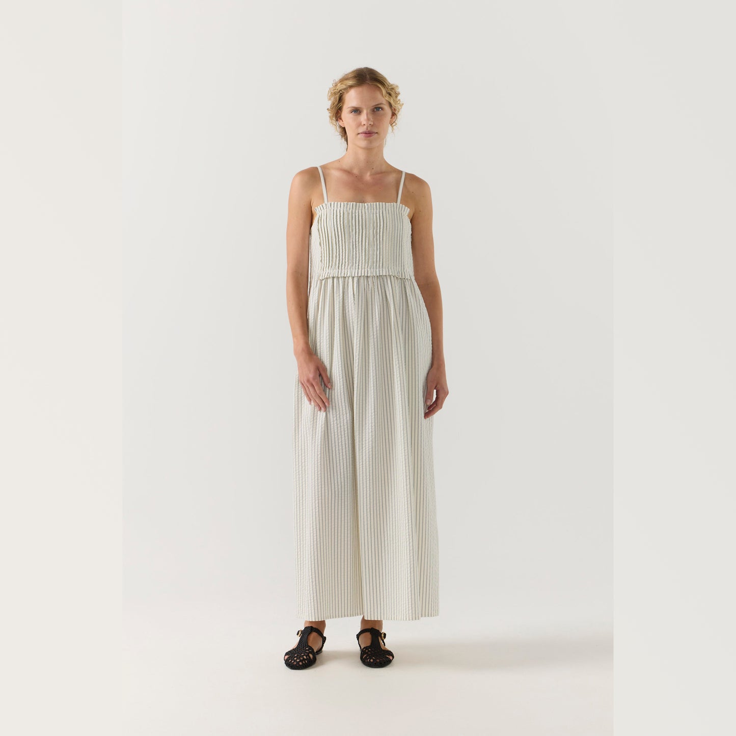 FOEMINA | SLOANE Dress | Basil Stripe Seersucker - NASH + BANKS