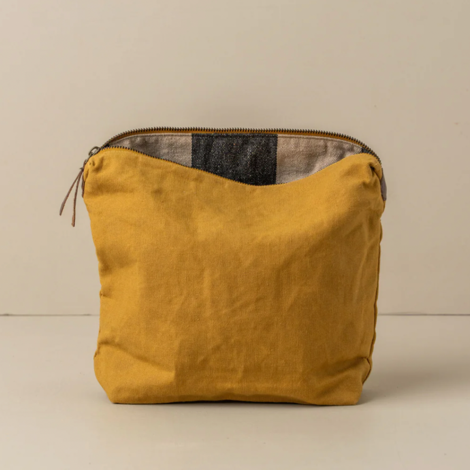 SAARDE | Journey Makeup Canvas Bag | Mustard