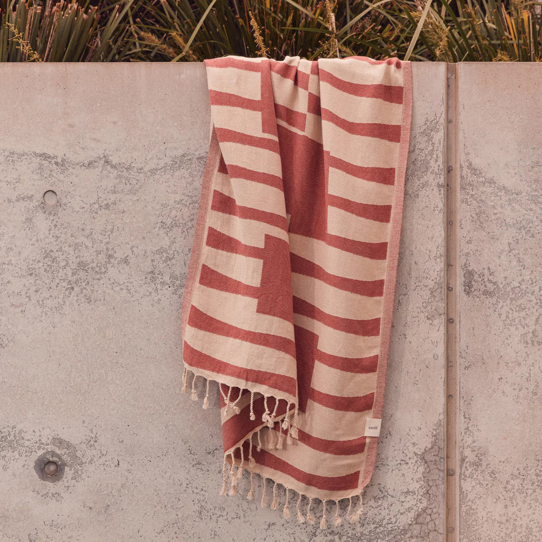 Totem Turkish Beach Towel | Burgundy - NASH + BANKS