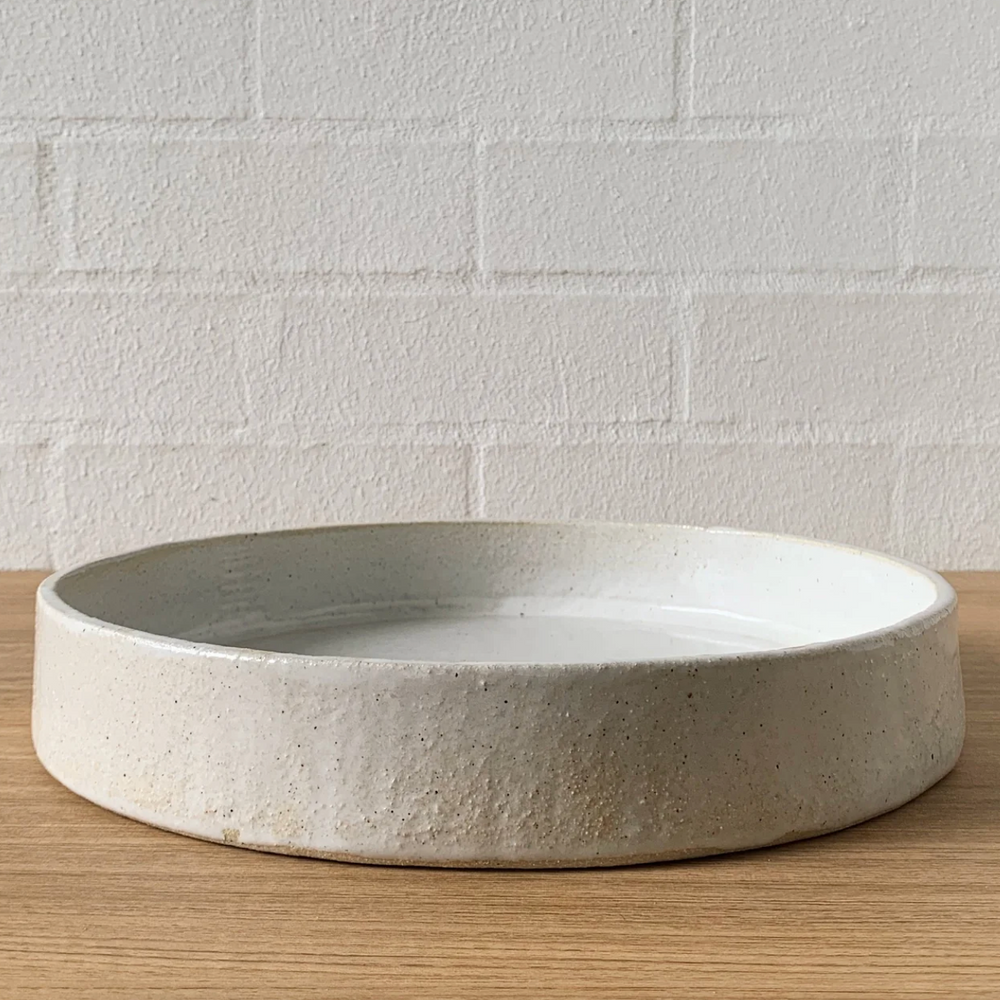 ScreenJenn Johnston Ceramics - White ServeUP - Stacking Serving Dish | Low