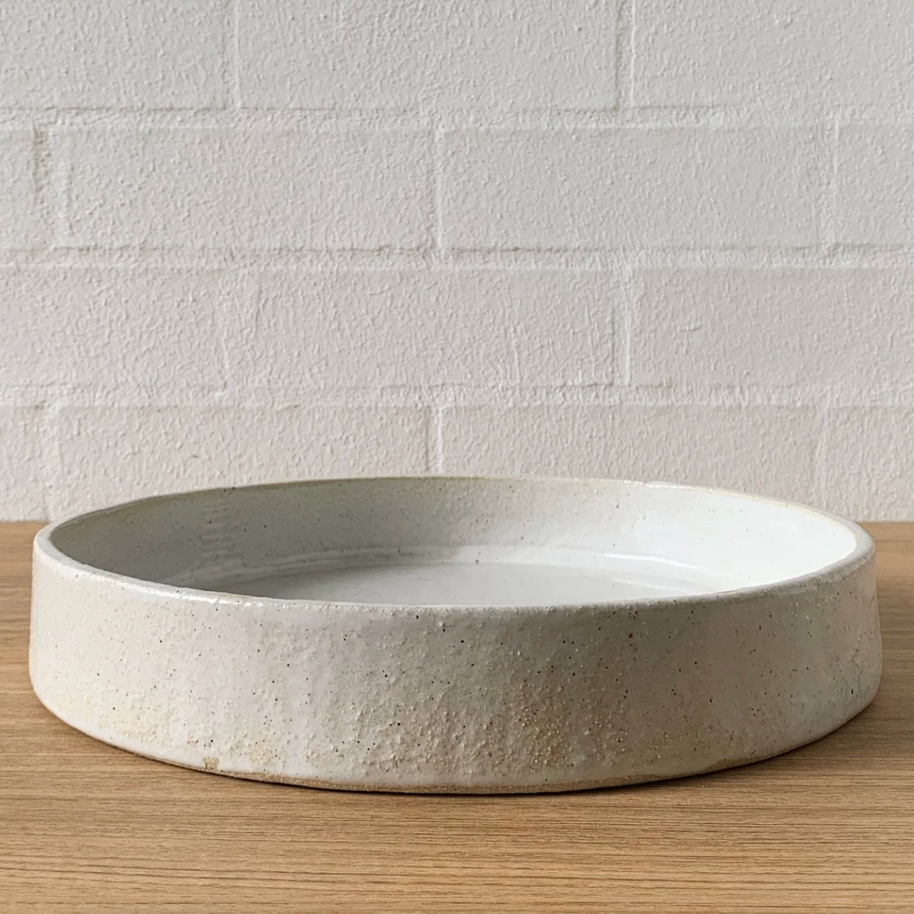 ScreenJenn Johnston Ceramics - White ServeUP - Stacking Serving Dish | Low
