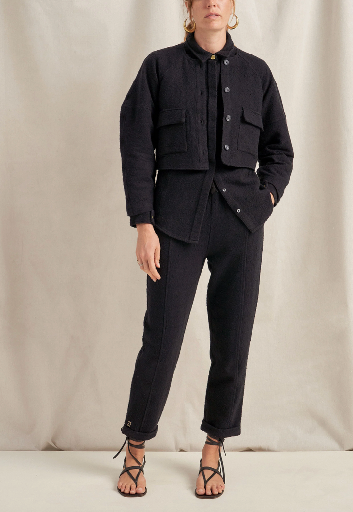 ILIO NEMA - Nomos Cropped Black Boucle Jacket