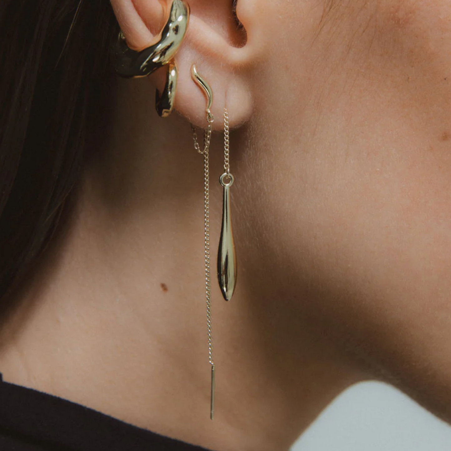 F+H Studios | Droplet Threads Earrings | 18k Gold Plating - NASH + BANKS