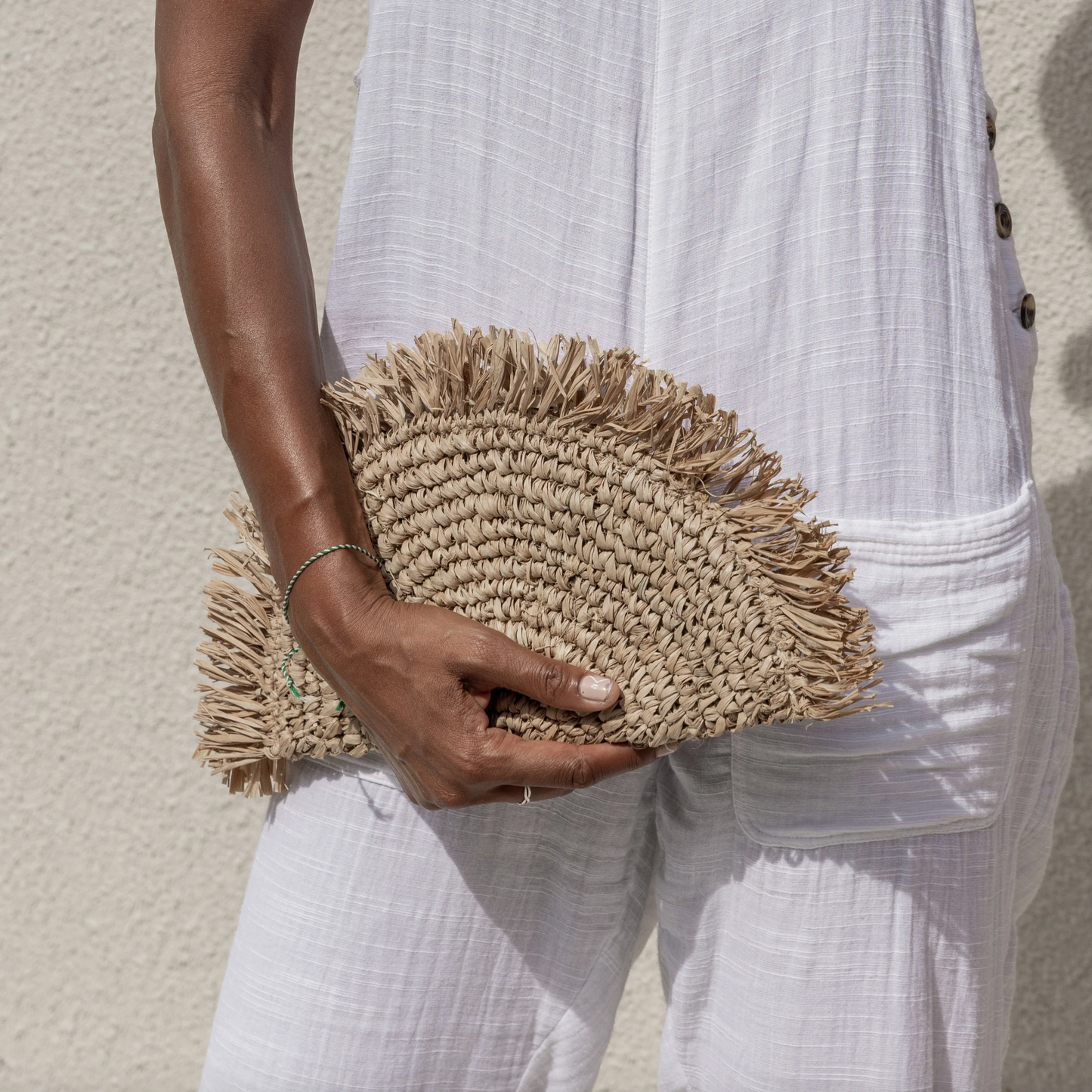 Seagrass Half Moon Clutch