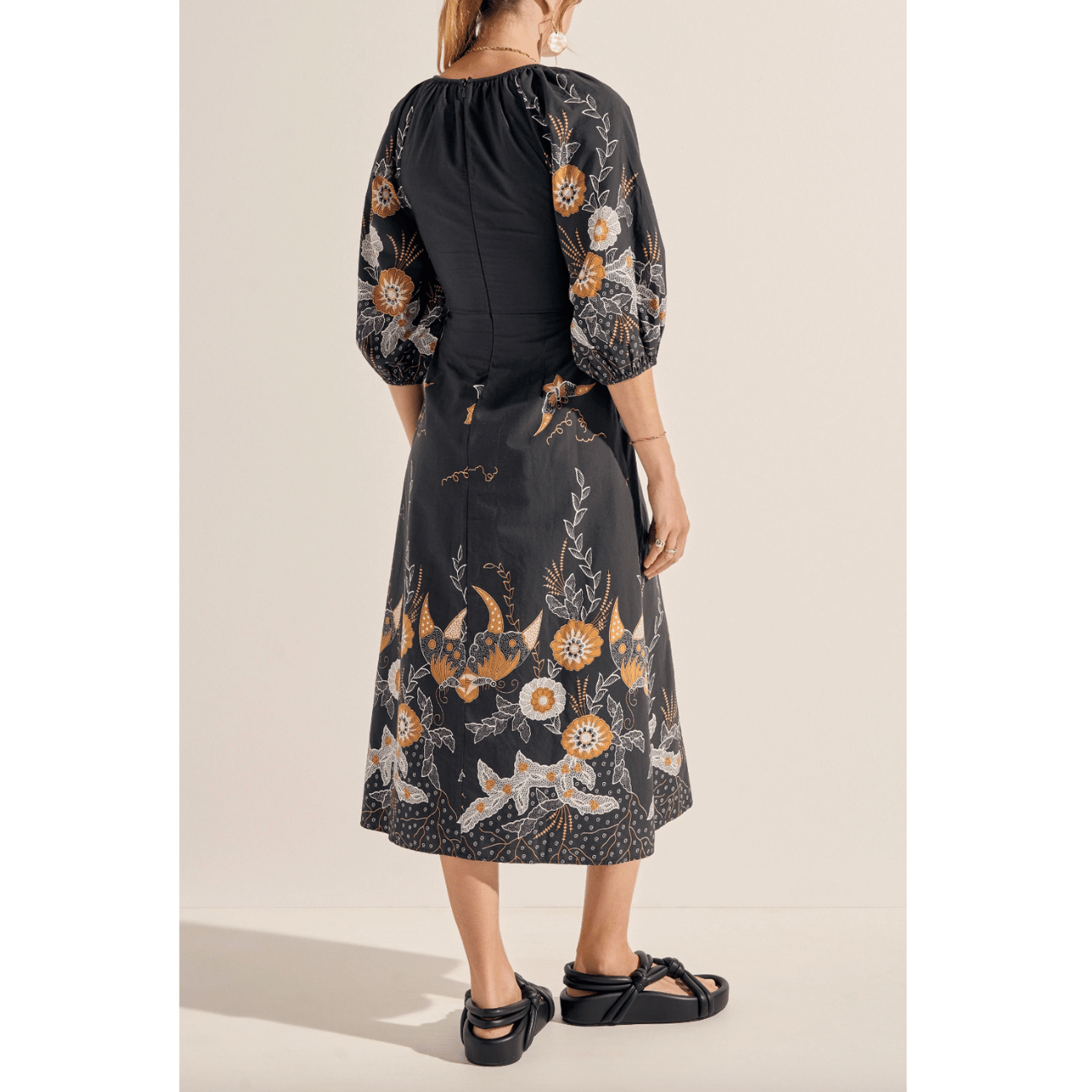 
                  
                    Semele Navy Batik Print Midi Dress
                  
                