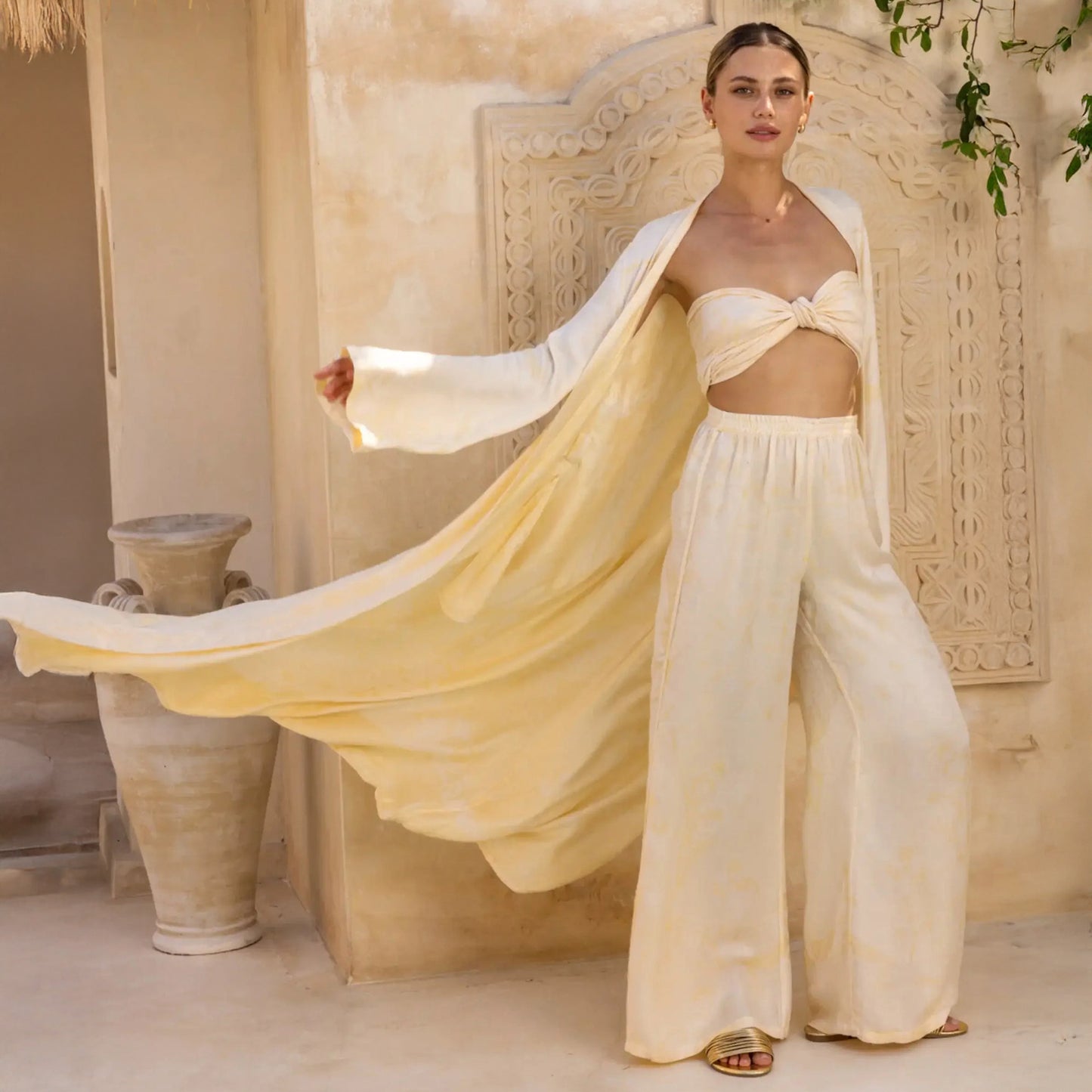 Brahmaki | Ancient Light | EcoVero Satin Maxi Kaftan - NASH + BANKS