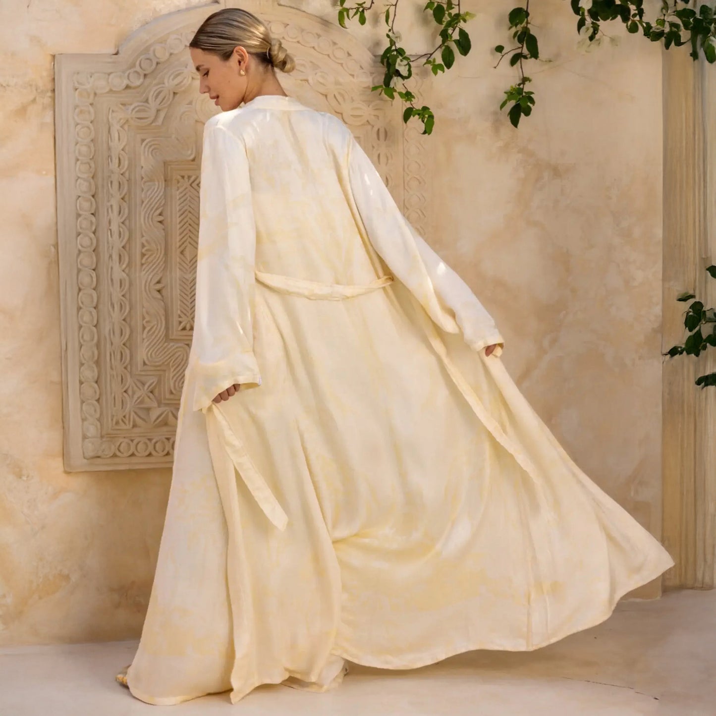Brahmaki | Ancient Light | EcoVero Satin Maxi Kaftan - NASH + BANKS