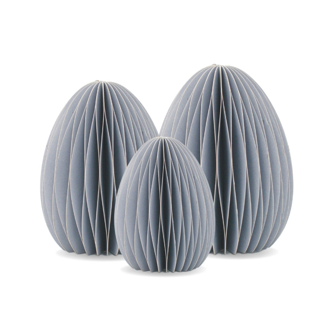 Nordic Room | Paper Standing Easter Egg | Medium - NASH + BANKS | Dusty Blue