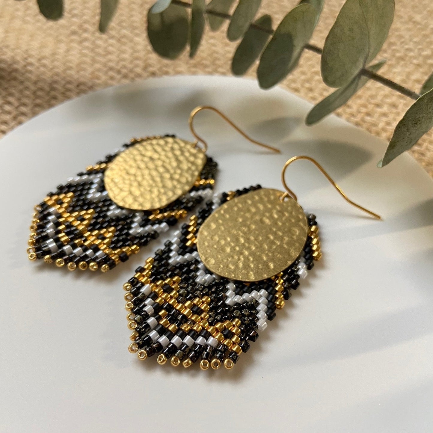 Phoenicia Designs | Rhapsody Sun Earrings - NASH + BANKS | Marble Black