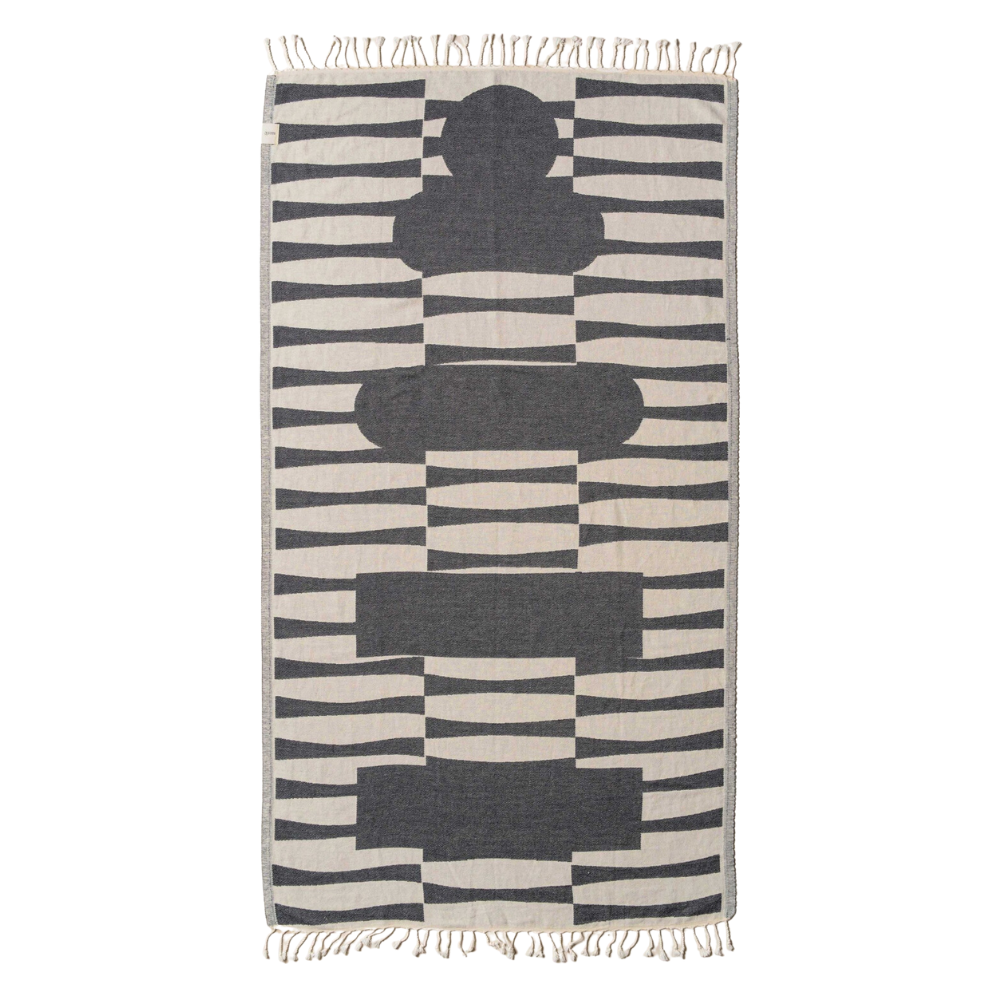 SAARDE | Totem Turkish Beach Towel | Black