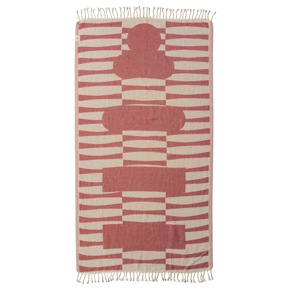 Totem Turkish Beach Towel | Burgundy - NASH + BANKS