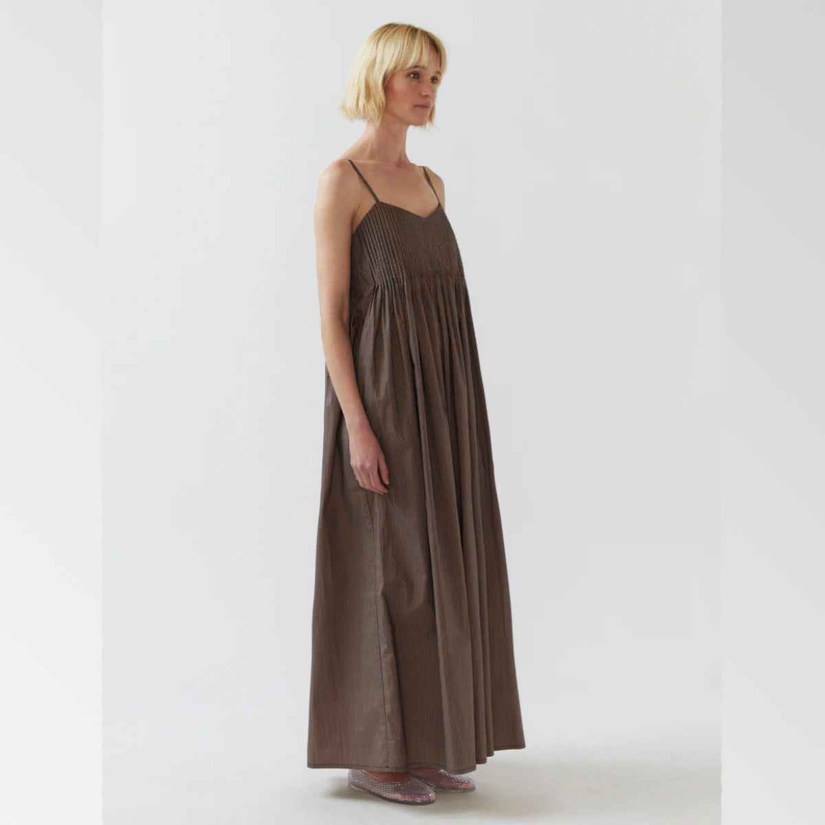 FOEMINA | VIV Dress | Tan Stripe Poplin