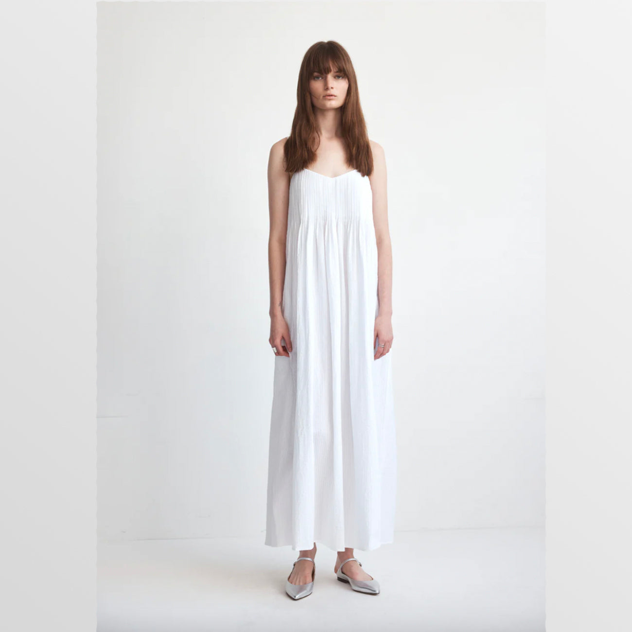 FOEMINA | VIV Dress | White Cotton Seersucker