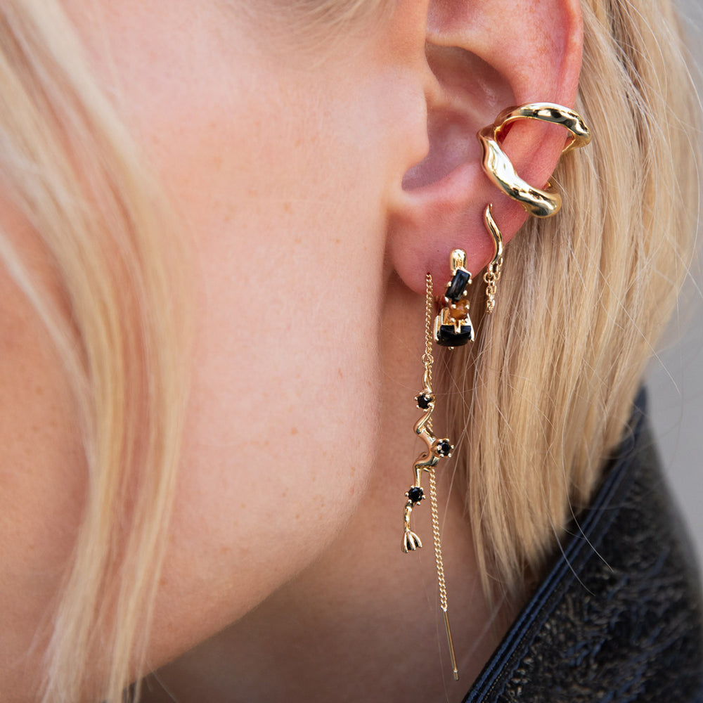 F+H Studios | Wave Chain Stud Earrings - NASH + BANKS