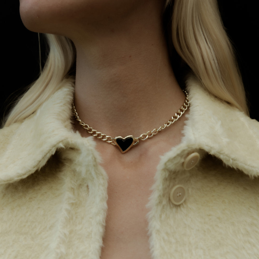 F+H Studios | Whitney Heart Choker | 18k Gold Plating - NASH + BANKS