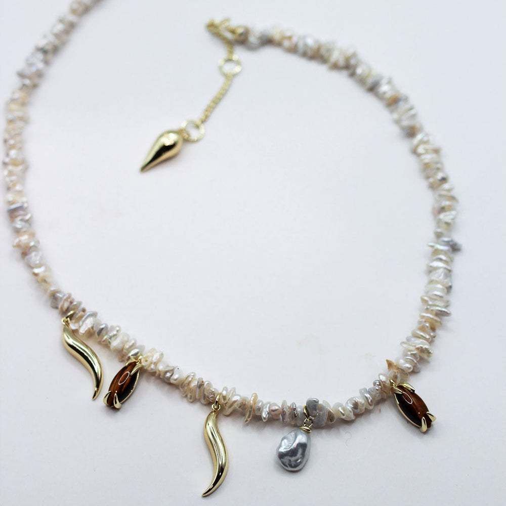 F+H Studios | Wipeout Pearl Charm Necklace - NASH + BANKS