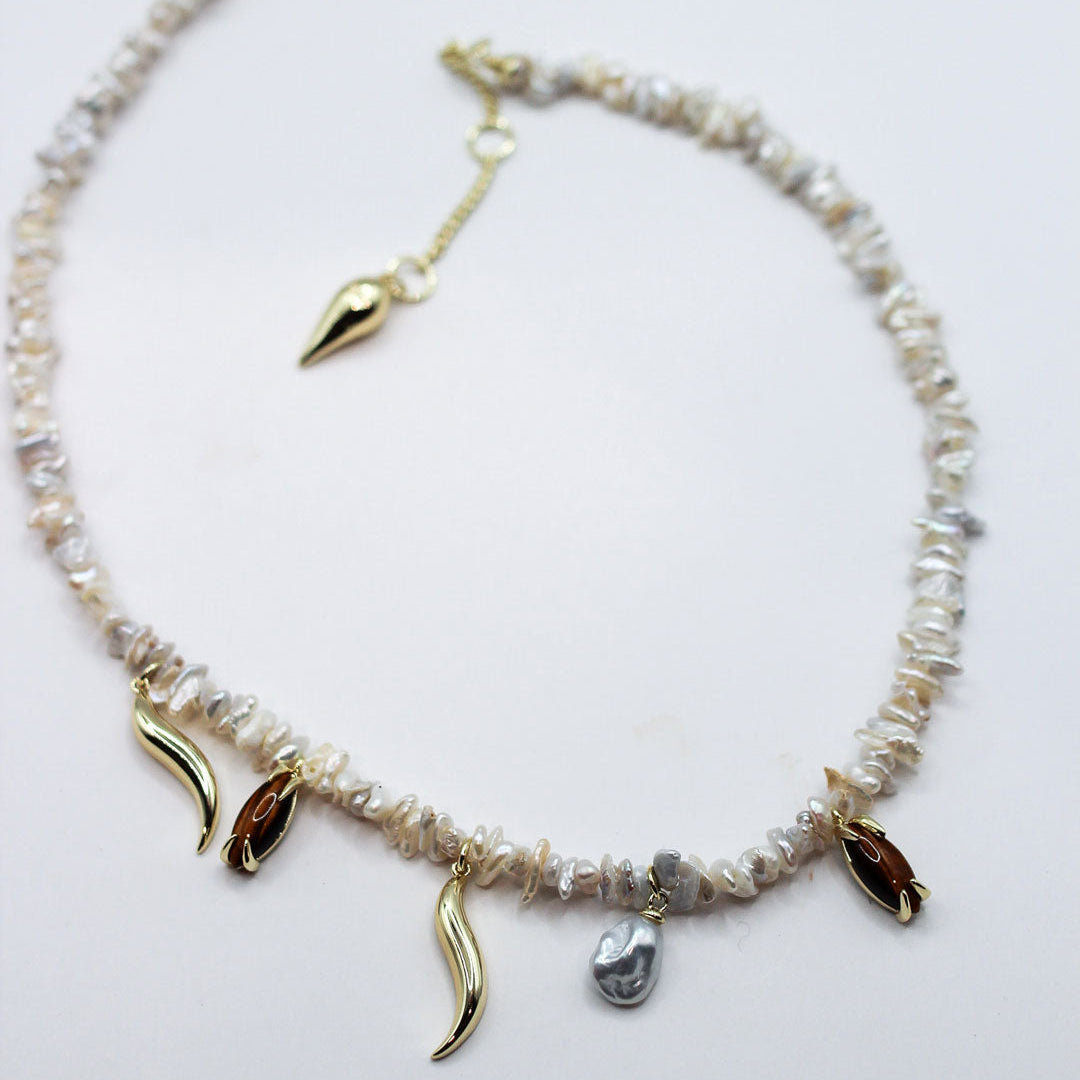F+H Studios | Wipeout Pearl Charm Necklace - NASH + BANKS