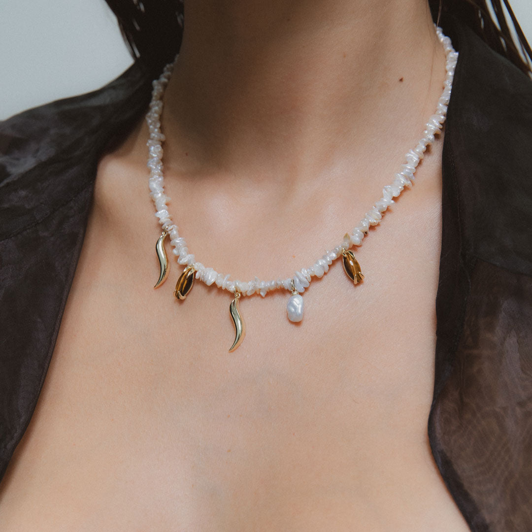 F+H Studios | Wipeout Pearl Charm Necklace - NASH + BANKS