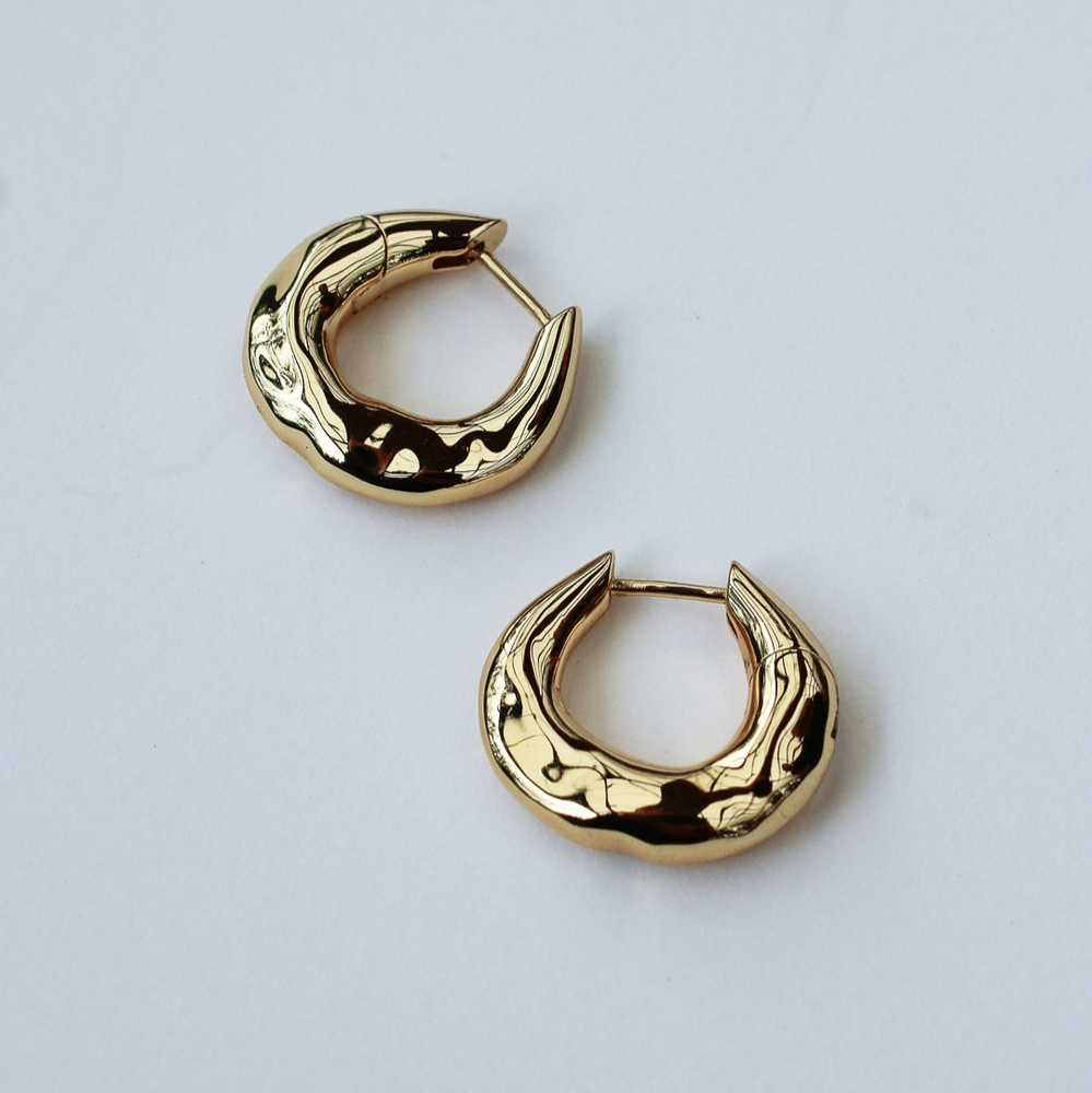 F+H Studios | Wonky Hoop Earrings - NASH + BANKS | 18k Gold Plating